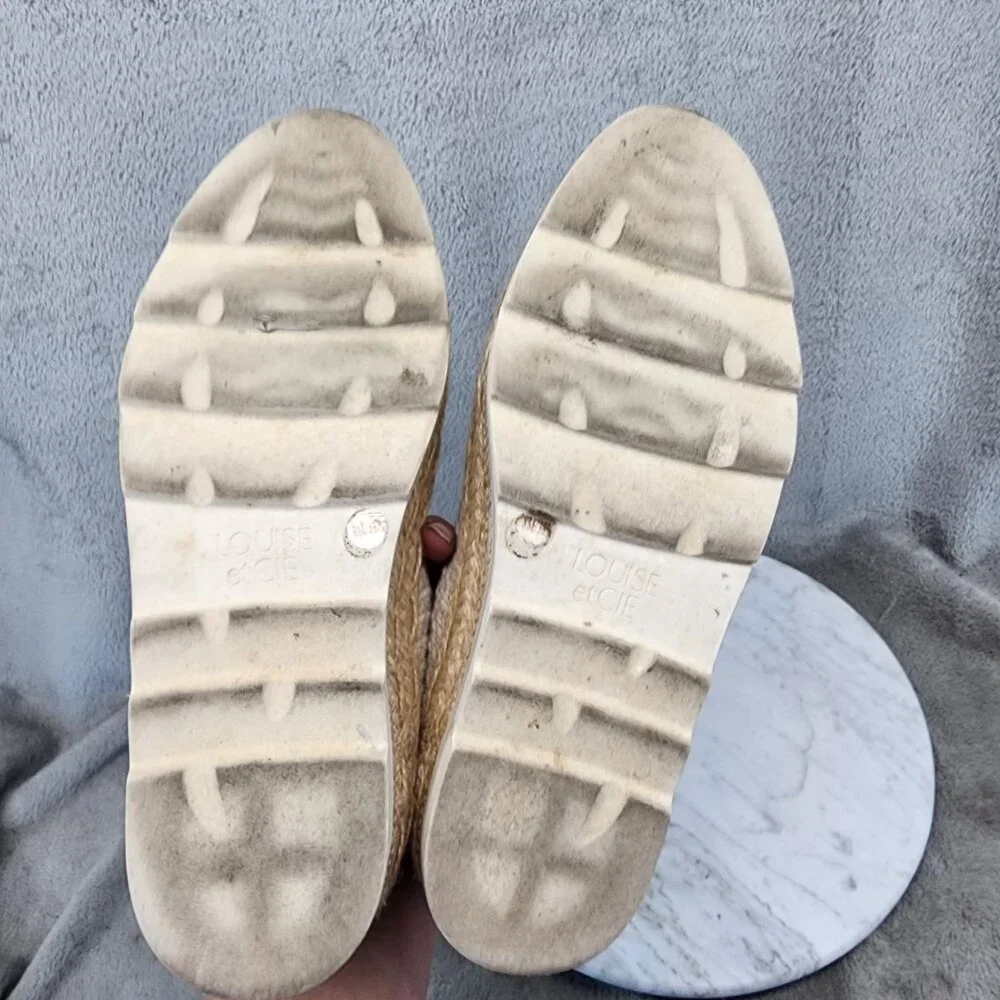 Louise et Cie Shoes Womens Size 8 Calum Cream Crochet Espadrille Flats *GUC*